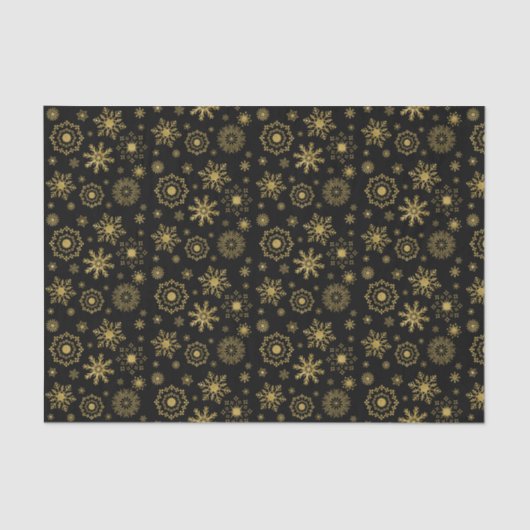 Gold Snowflake Ornament Holiday Tissue Paper Tissuepapier (Voorkant)