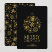 Gold Snowflake Ornament kerstfeestdag Kaart (Voorkant / Achterkant)