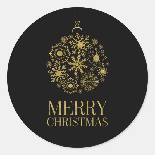 Gold Snowflake Ornament kerstfeestdag Stickers (Voorkant)