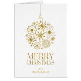 Gold Snowflake Ornament kerstmis Wenskaart