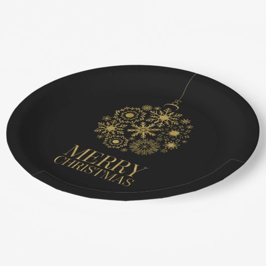Gold Snowflake Ornament kerstpapier Bord (Gekanteld)
