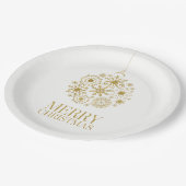 Gold Snowflake Ornament kerstpapier Bord (Gekanteld)
