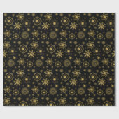 Gold Snowflake Ornament kerstpapier Cadeaupapier (Vlak)