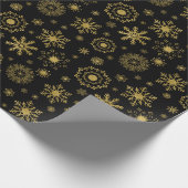 Gold Snowflake Ornament kerstpapier Cadeaupapier (Hoek)