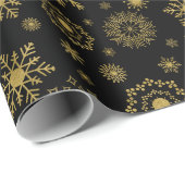 Gold Snowflake Ornament kerstpapier Cadeaupapier (Rol Hoek)