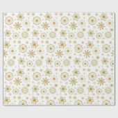 Gold Snowflake Ornament kerstpapier Cadeaupapier (Vlak)