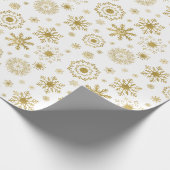 Gold Snowflake Ornament kerstpapier Cadeaupapier (Hoek)