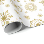 Gold Snowflake Ornament kerstpapier Cadeaupapier (Rol Hoek)