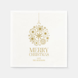 Gold Snowflake Ornament-kerstpapier Servet