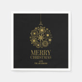 Gold Snowflake Ornament-kerstpapier Servetten (Voorkant)