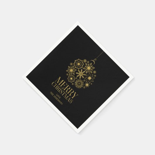 Gold Snowflake Ornament-kerstpapier Servetten (Hoek)