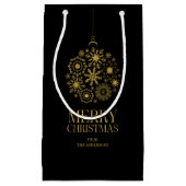 Gold Snowflake Ornament Merry kerstcadeau Klein Cadeauzakje (Voorkant)