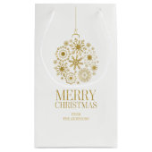 Gold Snowflake Ornament Merry kerstcadeau Klein Cadeauzakje (Achterkant)