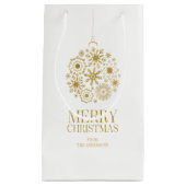 Gold Snowflake Ornament Merry kerstcadeau Klein Cadeauzakje (Voorkant)