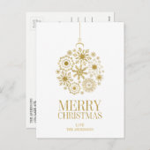 Gold Snowflake Ornament Merry Kerstmis Briefkaart (Voorkant / Achterkant)