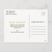 Gold Snowflake Ornament Merry Kerstmis Briefkaart (Achterkant)