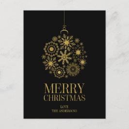 Gold Snowflake Ornament Merry Kerstmis Briefkaart