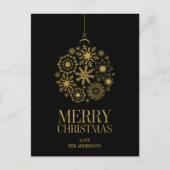Gold Snowflake Ornament Merry Kerstmis Briefkaart (Voorkant)