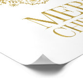 Gold Snowflake Ornament Merry Kerstmis Poster (Hoek)