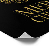 Gold Snowflake Ornament Merry Kerstmis Poster (Hoek)