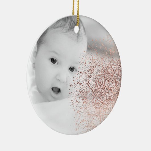 Gold Snowflake Ornament met kerstkeramiek (Rechts)