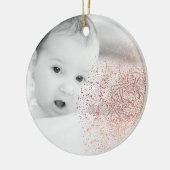Gold Snowflake Ornament met kerstkeramiek (Links)