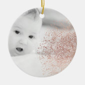 Gold Snowflake overlay kerstmis Keramisch Ornament (Voorkant)