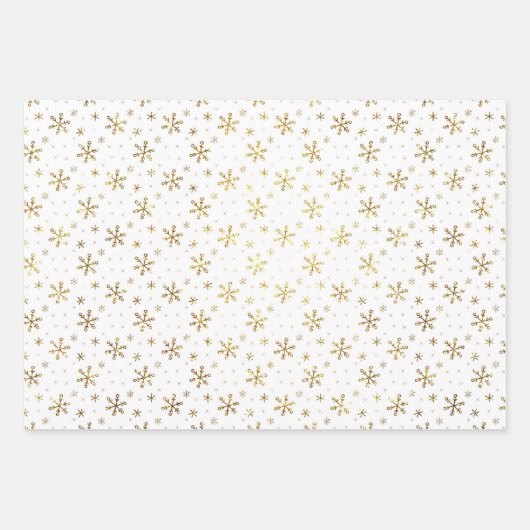Gold Snowflake Pattern Inpakpapier Vel (Voorkant 2)