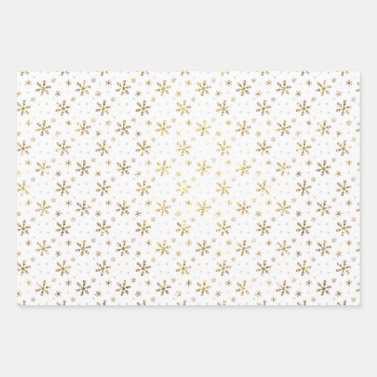 Gold Snowflake Pattern Inpakpapier Vel (Voorkant)
