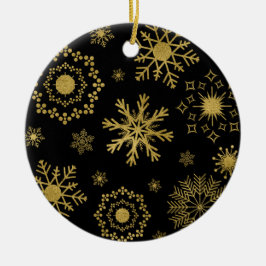 Gold Snowflake Pattern-kerstversiering Keramisch Ornament