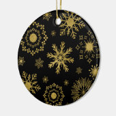 Gold Snowflake Pattern-kerstversiering Keramisch Ornament (Links)