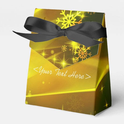Gold Snowflake Pattern kerstvierkant Bedankdoosjes (Voorkant Zijde)