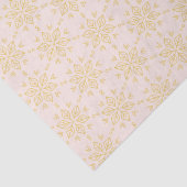 Gold Snowflake Pattern op Roze Tissuepapier (Detail)