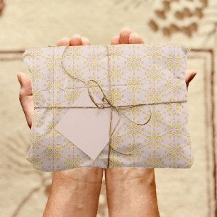 Gold Snowflake Pattern op Roze Tissuepapier