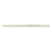 Gold Snowflake Pattern White Satijnen Lint (Voorkant)