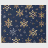 Gold Snowflake Pattern Wrapping Paper Cadeaupapier (Vlak)