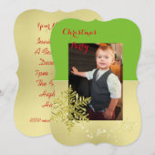 Gold Snowflake Photo Template Kaart (Voorkant / Achterkant)