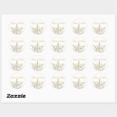 Gold Snowflake Prettige feestdagen Envelope-zegels Ronde Sticker (Vel)