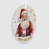 Gold Snowflake Santa Claus Kid's Christmas Ornament (voorkant)