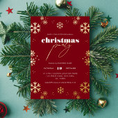 Gold Snowflake Script Corporate Christmas Folie In Uitnodiging