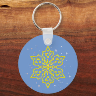 Gold Snowflake Sleutelhanger