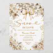 Gold Snowflake Snow in Love Winter Bridal Shower Kaart (Voorkant / Achterkant)