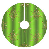 Gold Snowflake Stars voor groene kerst Kerstboom Rok (Voorkant)
