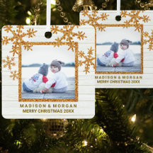 Gold Snowflake stijlvolle dubbelzijdige foto