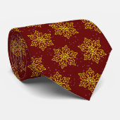 Gold Snowflake Stropdas (Opgerold)