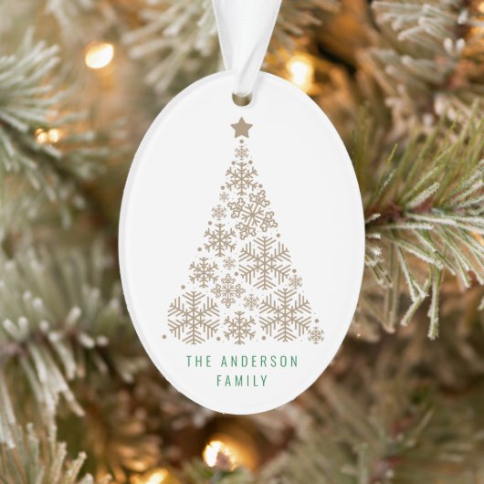 Gold Snowflake Tree-kerstversiering Ornament (Boom)