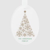 Gold Snowflake Tree-kerstversiering Ornament (voorkant)