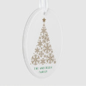 Gold Snowflake Tree-kerstversiering Ornament (voorkant)