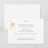 Gold Snowflake Wedding - Kaart met details (Voorkant / Achterkant)