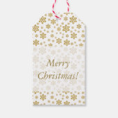 Gold Snowflake White Kerstmis Cadeaulabel (Voorkant)